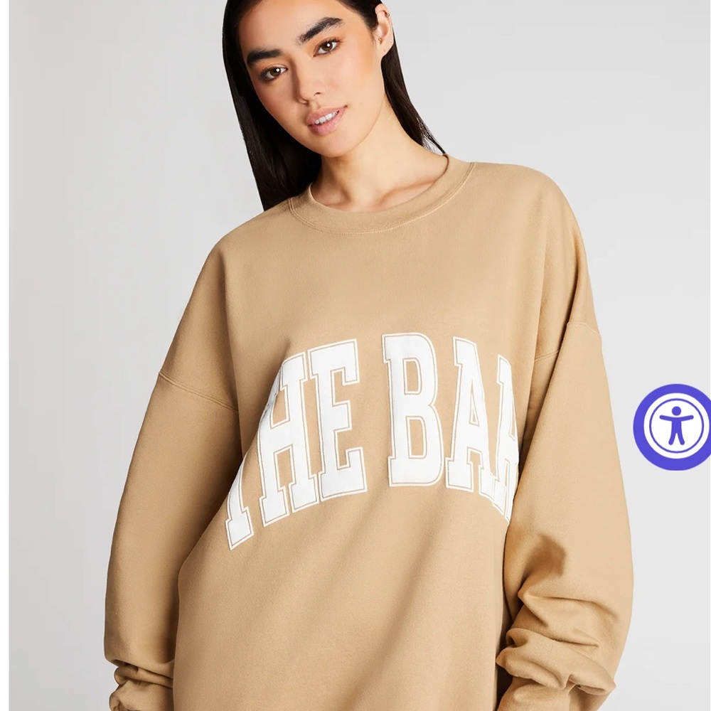 NEW - THE BAR VARSITY SWEATSHIRT IN BEIGE